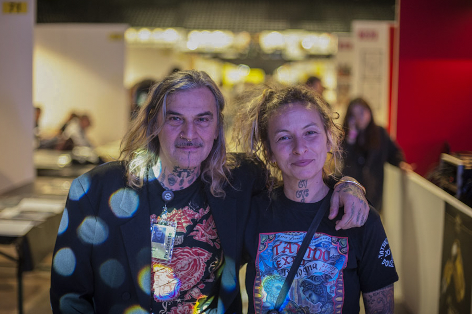 Marco Leoni e Genziana Cocco, gli organizzatori della Tattoo Expo di Bologna - Foto di Michele Lapini