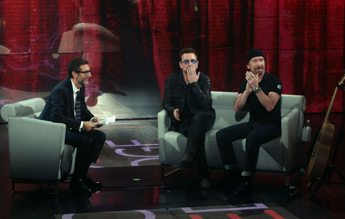 U2, Bono e The Edge stasera a ‘Che tempo che fa’