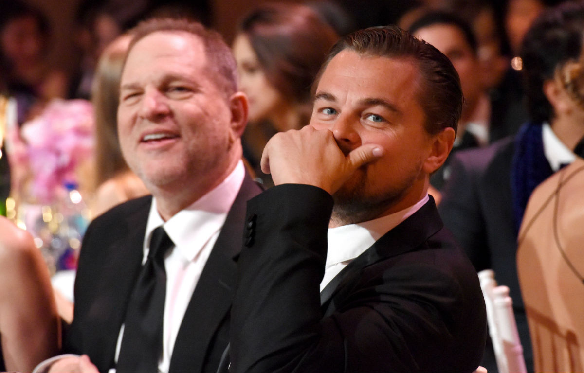 Harvey Weinstein e Leonardo DiCaprio al Galà amfAR di New York. Foto IPA
