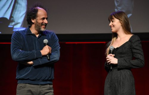 Luca Guadagnino e Dakota Johnson al CinemaCon di Las Vegas. Frank Micelotta / Sipa USA / IPA