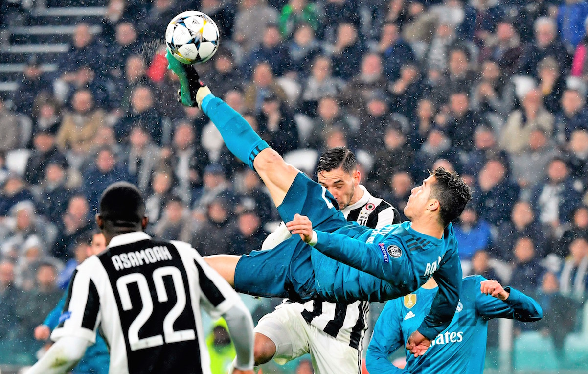 Cristiano Ronaldo's overhead kick for Real Madrid against his current club Juventus Cristiano Ronaldo's overhead kick for Real Madrid against his current club Juventus