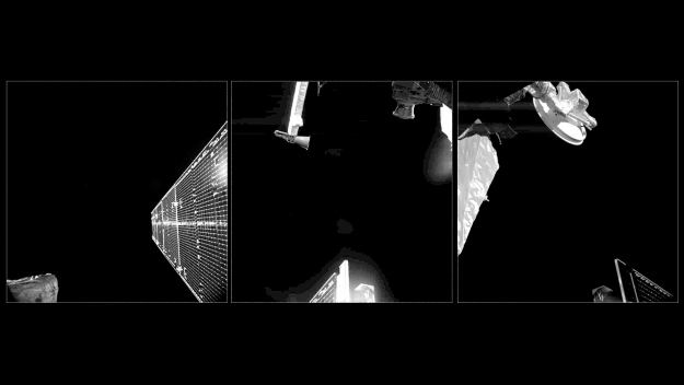 I primi "selfie" scattati da BepiColombo cinque giorni fa durante il suo lungo viaggio di avvicinamento a Mercurio. Fonte: ESA