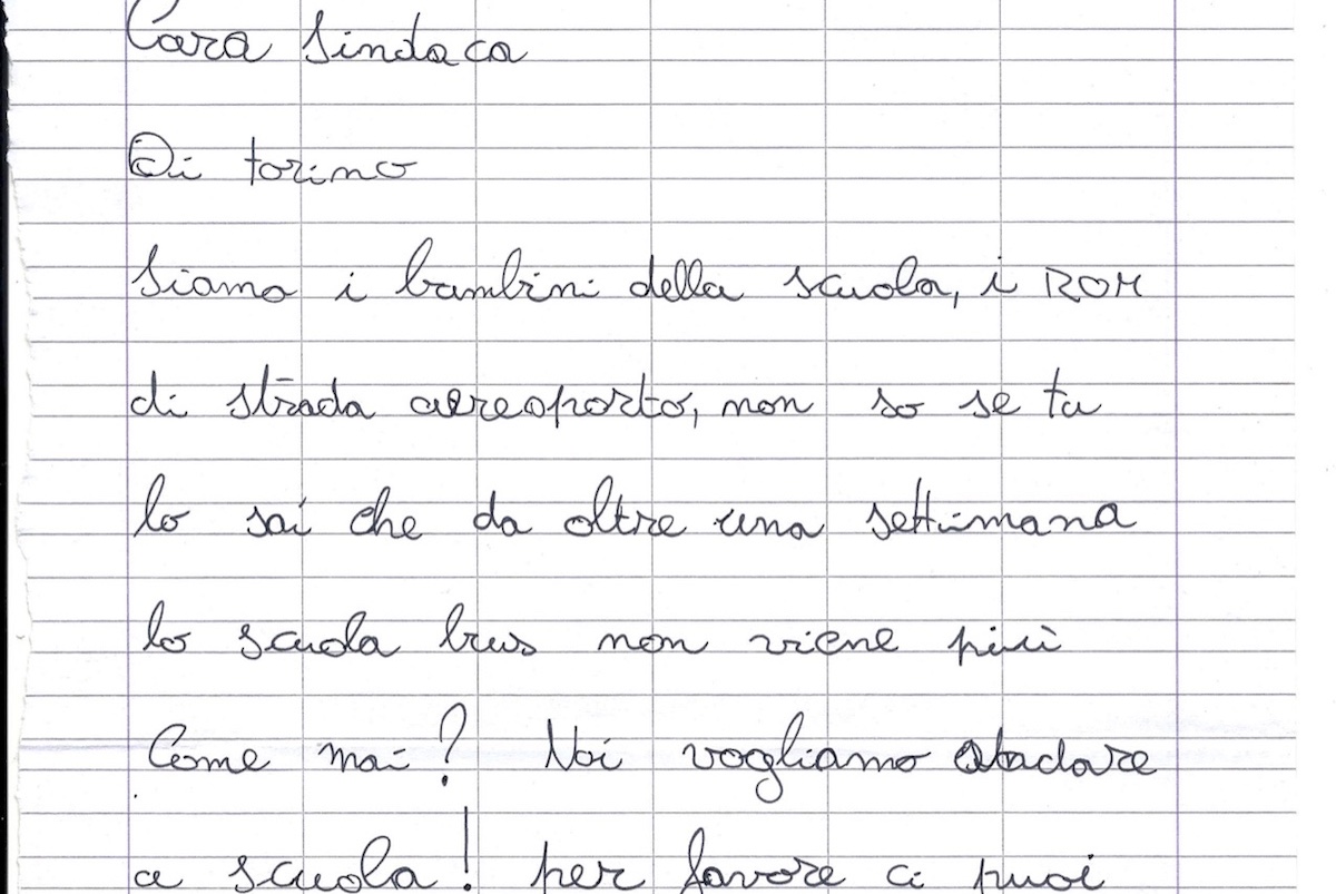 Ecco la lettera dei bimbi rom che chiedono di poter andare a scuola