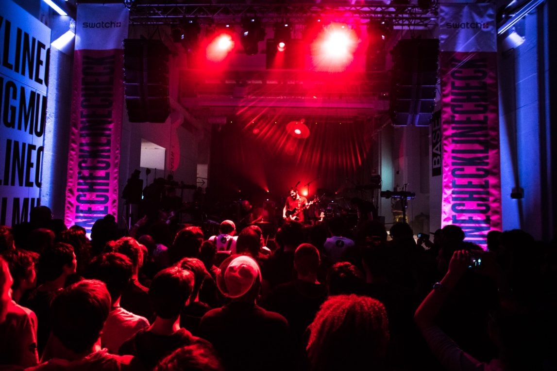 Un'immagine del Linecheck durante il live dei Calibro 35 l'anno scorso