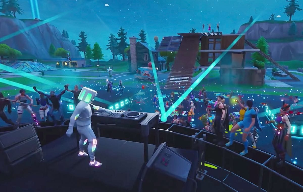 Un'immagine del concerto di Marshmello per 'Fortnite'