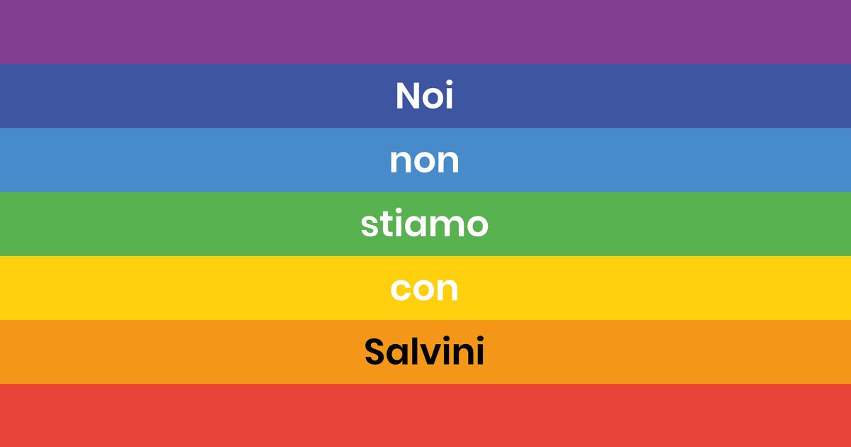 Noi non stiamo con Salvini