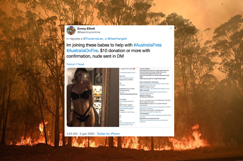 Le modelle che stanno vendendo foto di nudo in cambio di donazioni contro gli incendi in Australia
