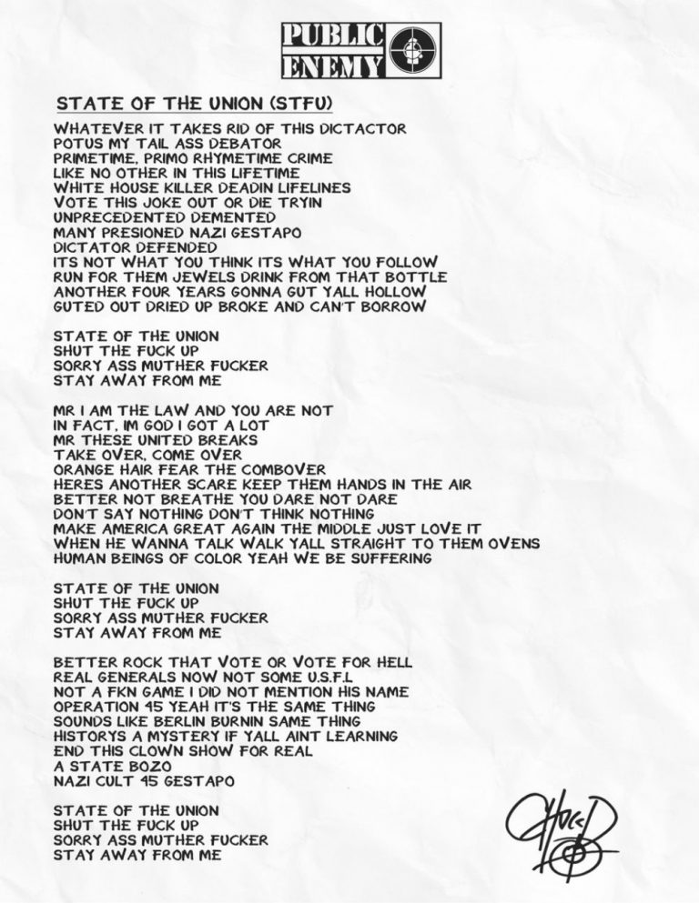 Public Enemy, ascolta il singolo antiTrump ‘State of the Union