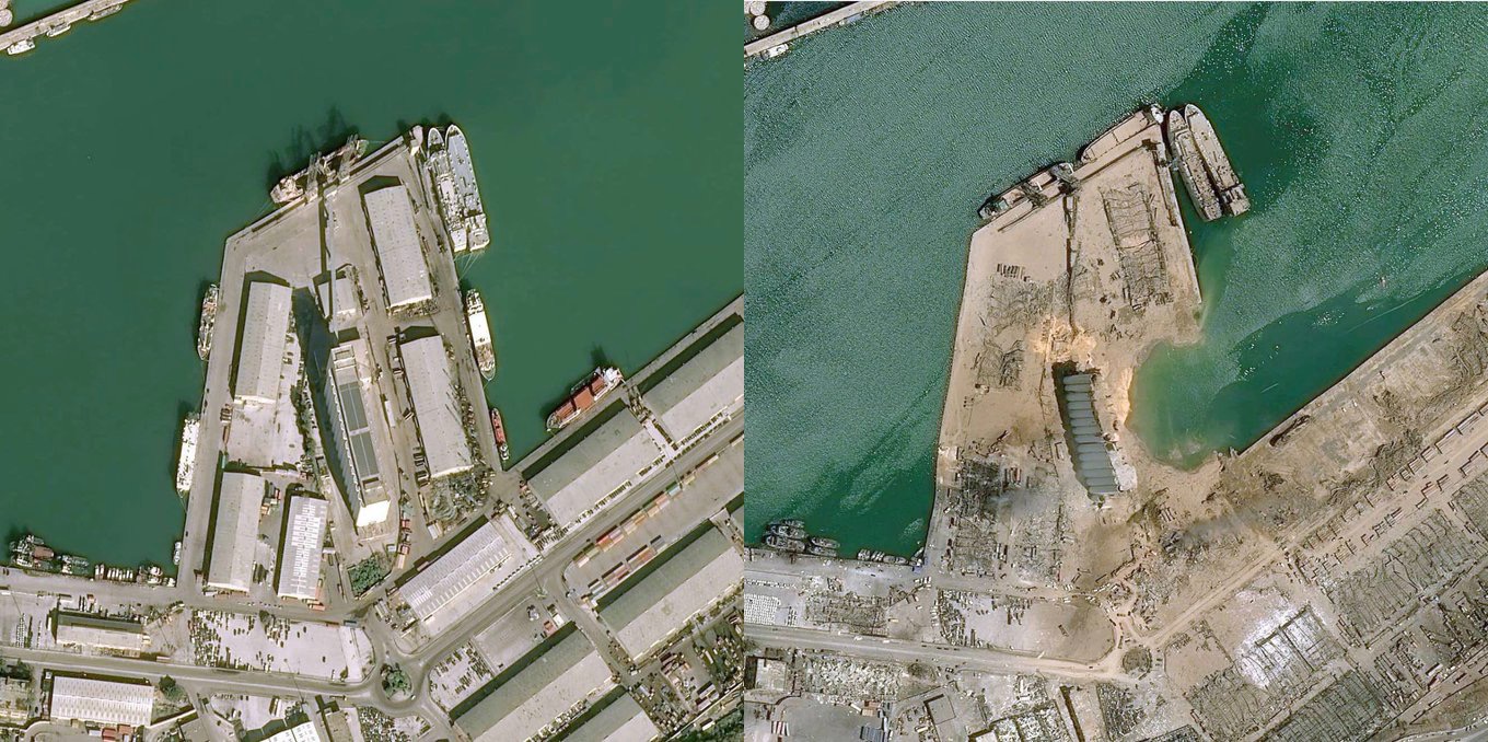 Guarda il porto di Beirut prima e dopo l’esplosione