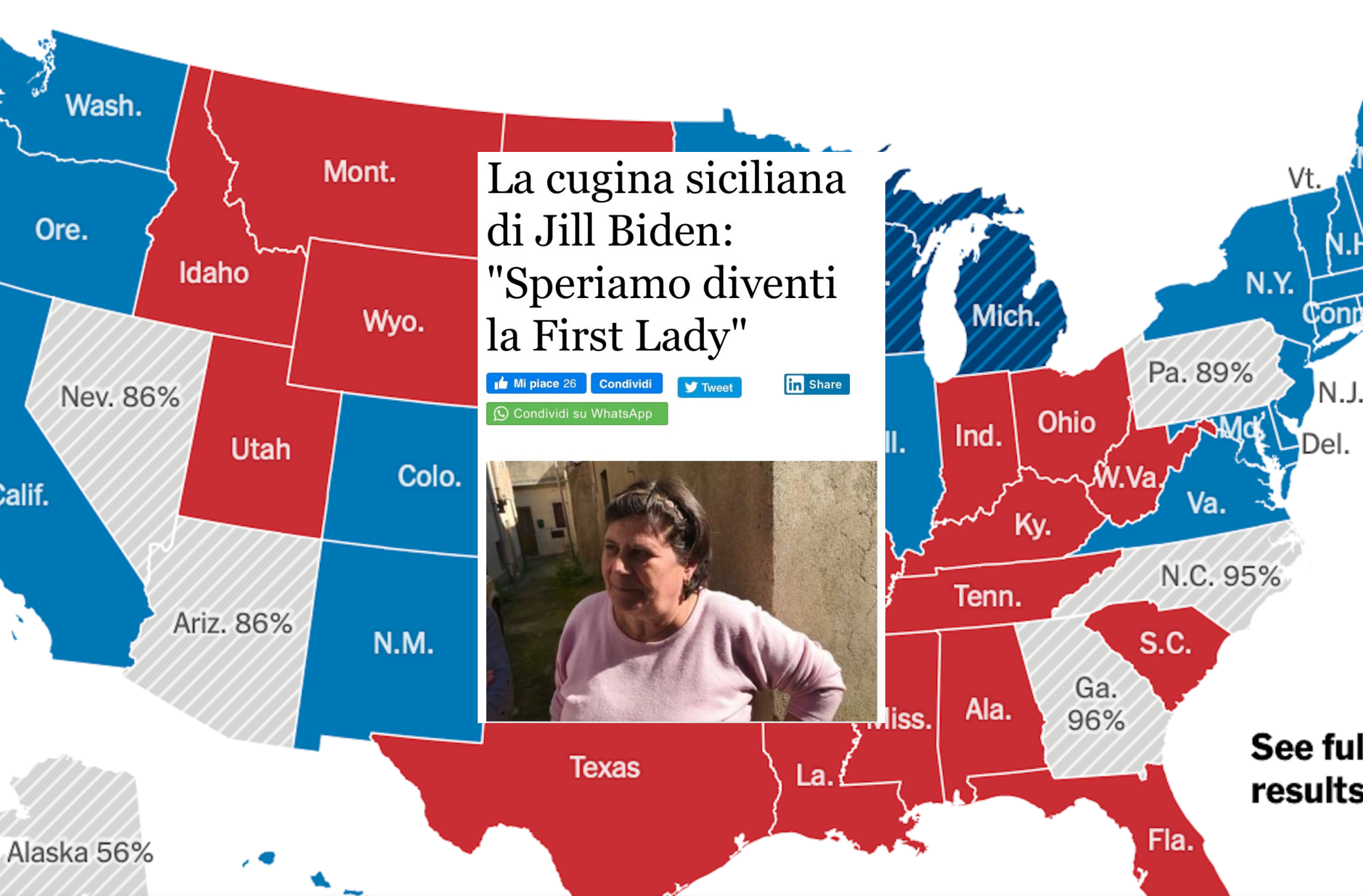 “La cugina siciliana di Jill Biden” e la mania di trovare sempre “un po’ di Italia” nelle cose