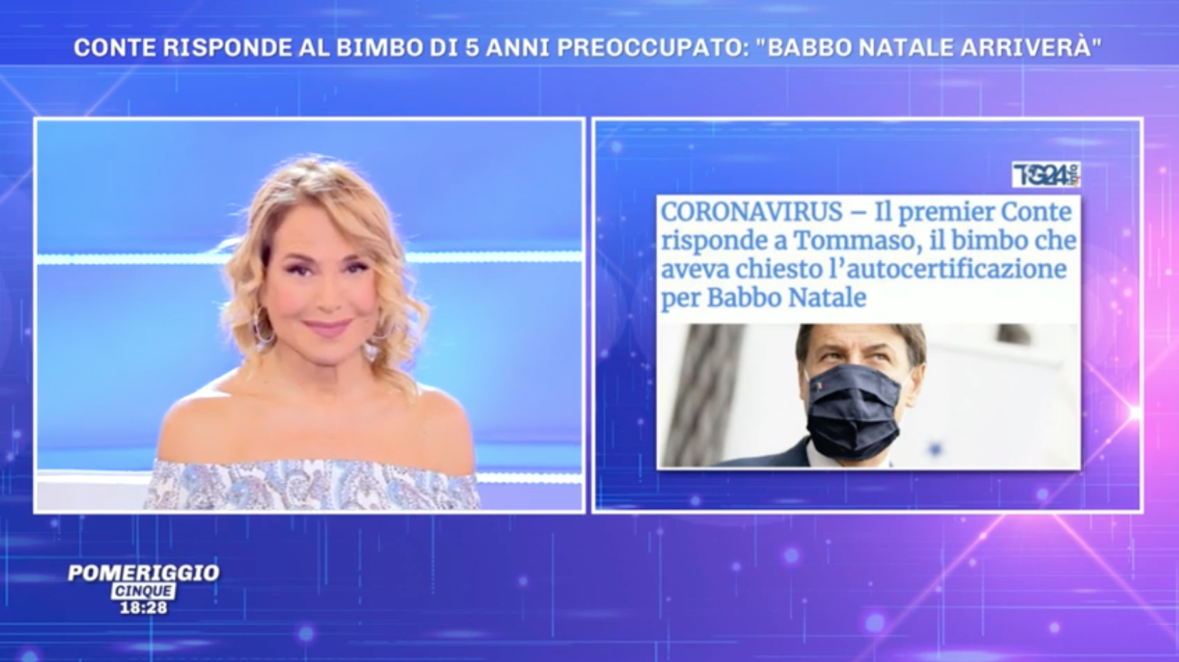 L’Italia del 2020 è tutta in Tommaso, 5 anni, che scrive a Conte e va da Barbara D’Urso