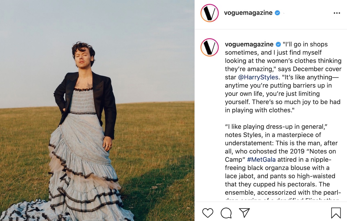 Siamo sicuri che Harry Styles in abiti da donna su ‘Vogue’ sia una vera rivoluzione?