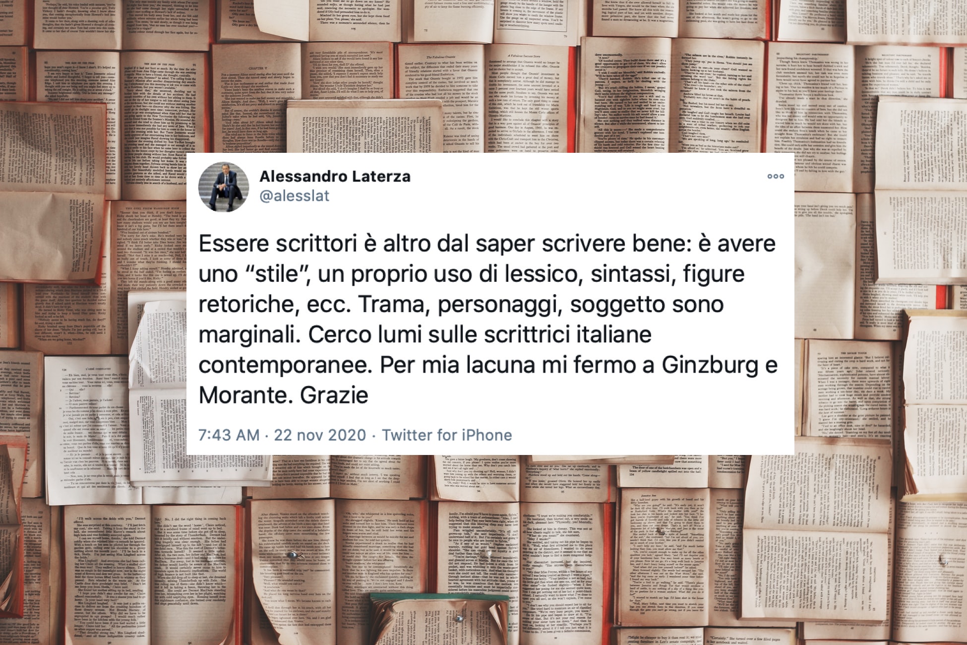 Caro Alessandro Laterza, di brave scrittrici ce ne sono quante ne vuole