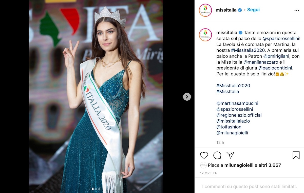 Miss Italia, Martina Sambucini vince l’edizione ‘esame di maturità’: «Sogno di diventare la nuova Ferragni»
