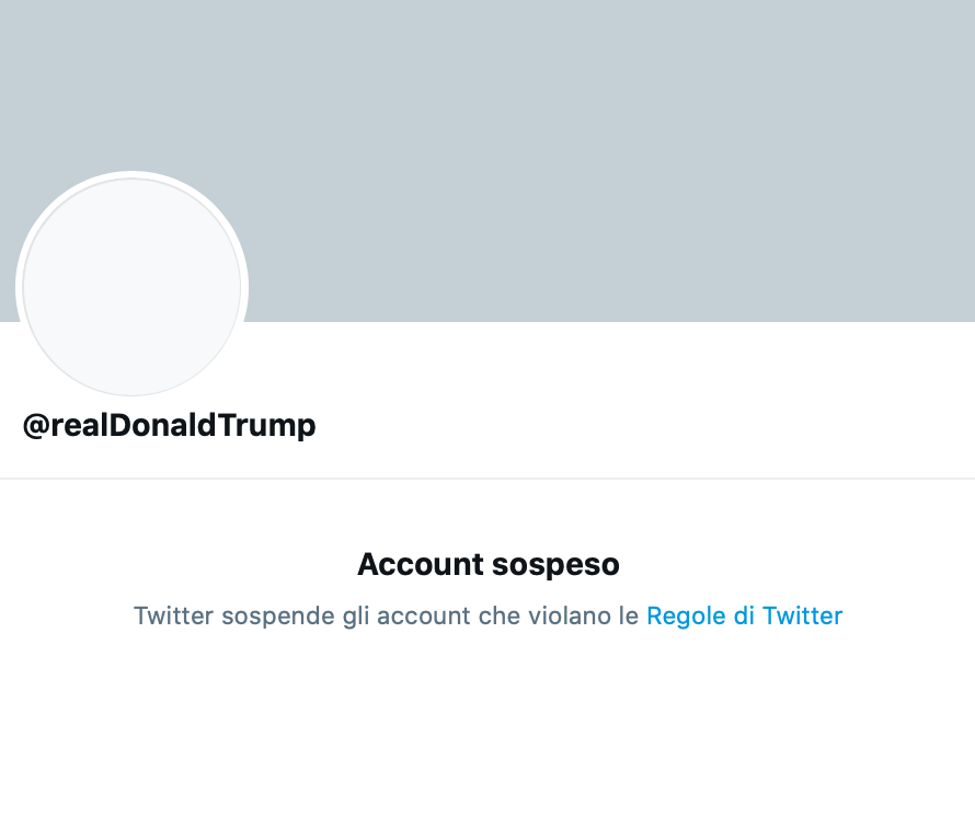 Donald Trump è stato finalmente bannato da Twitter