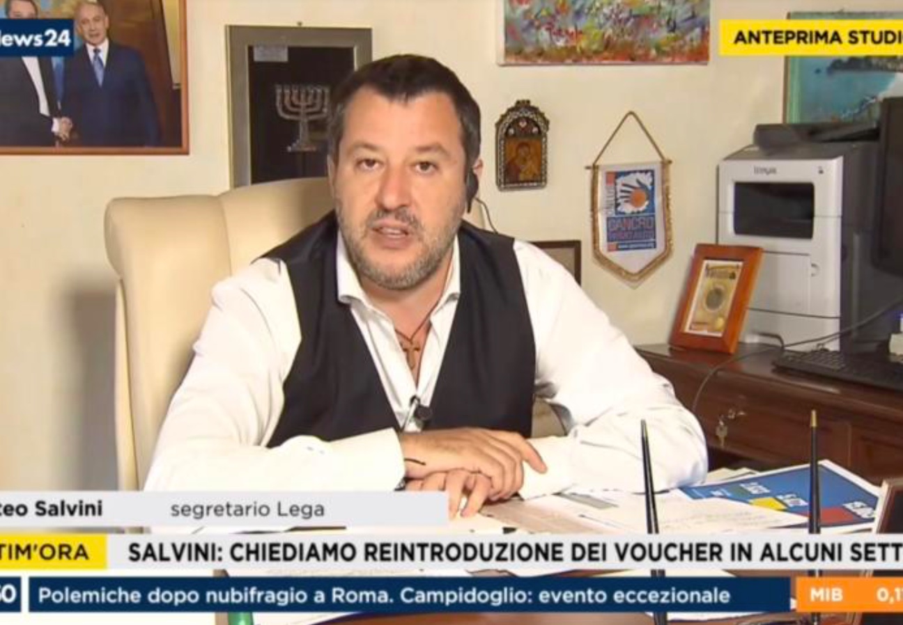 Per Salvini chi paga 600 euro al mese un cameriere non è uno sfruttatore