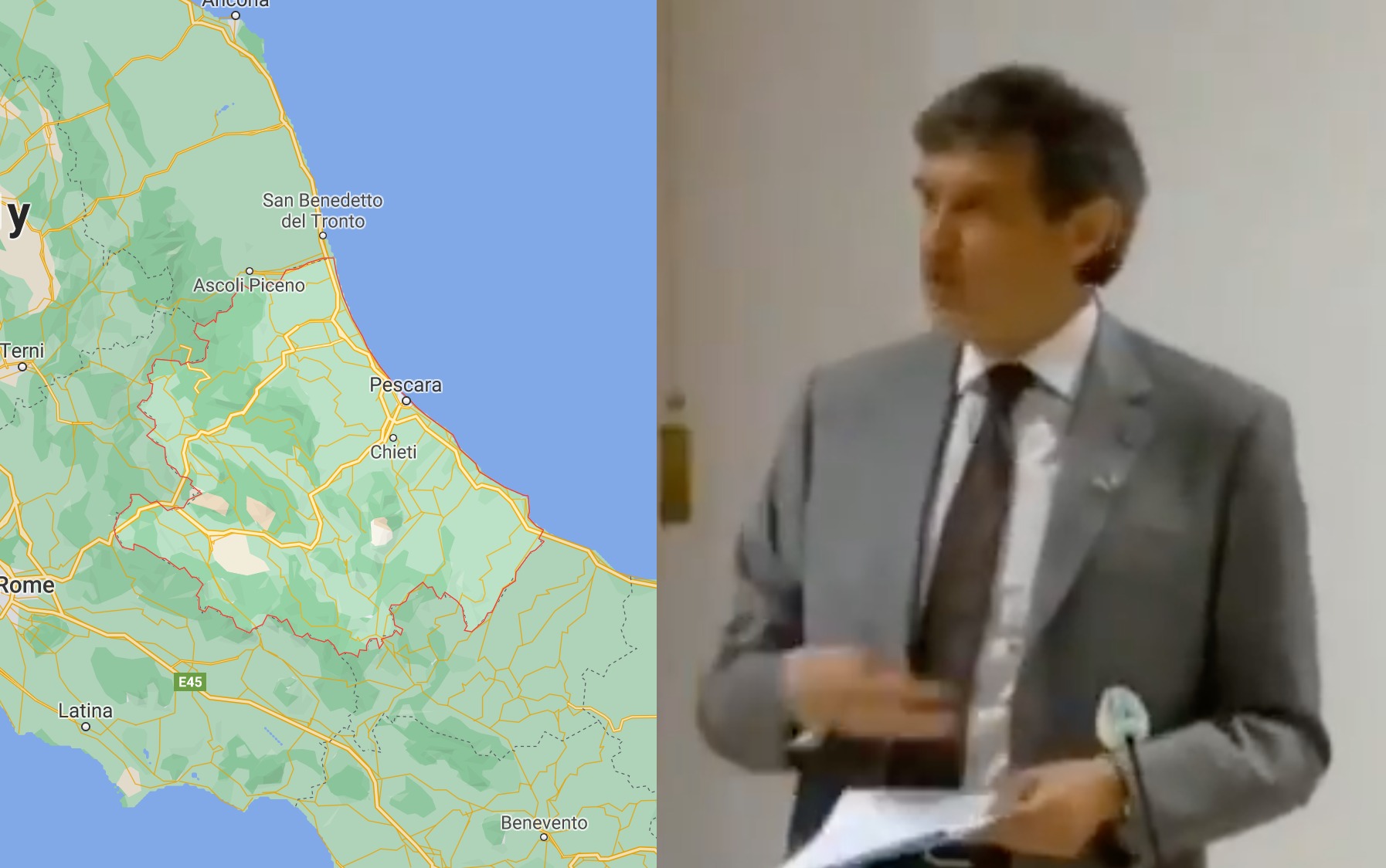 Il governatore dell’Abruzzo non sa nemmeno com’è fatta la sua regione