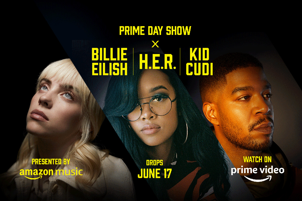 Billie Eilish, H.E.R. e Kid Cudi si esibiranno per l’Amazon Prime Day