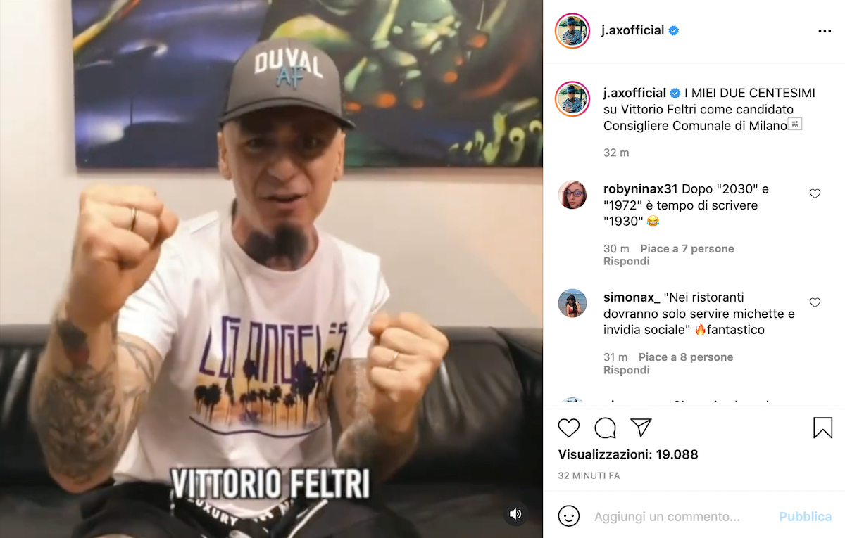 J-Ax: «Vittorio Feltri è un commento boomer su Facebook che ha preso vita»