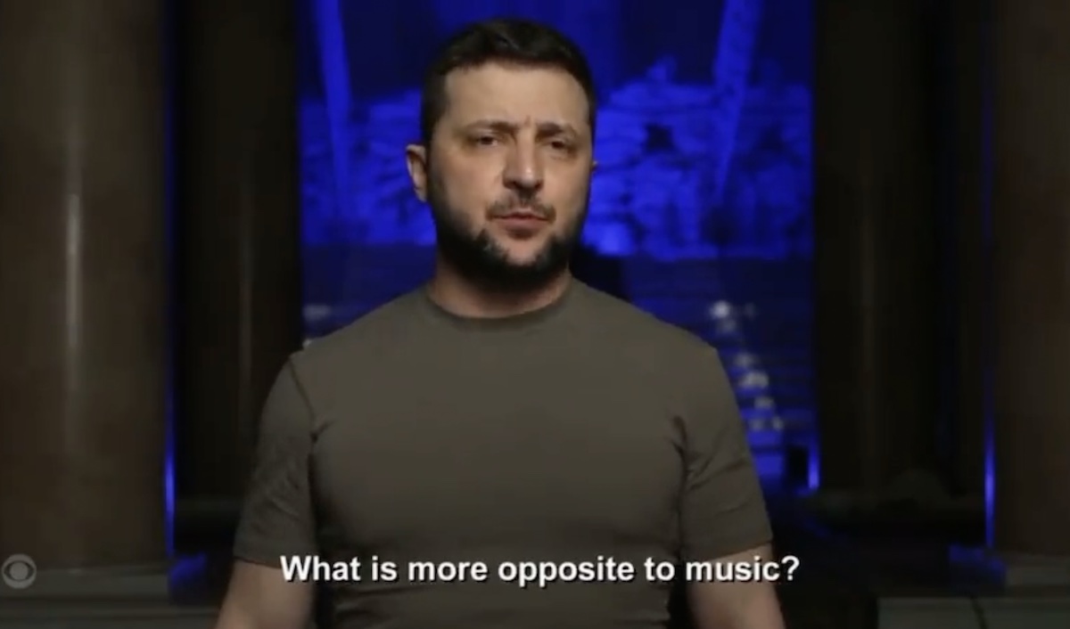 «La guerra: cosa c’è di più opposto alla musica?». Il discorso di Zelensky ai Grammy