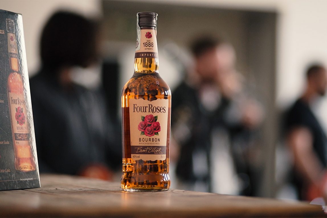 Four roses on the rocks