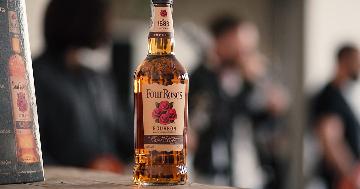 Four roses on the rocks