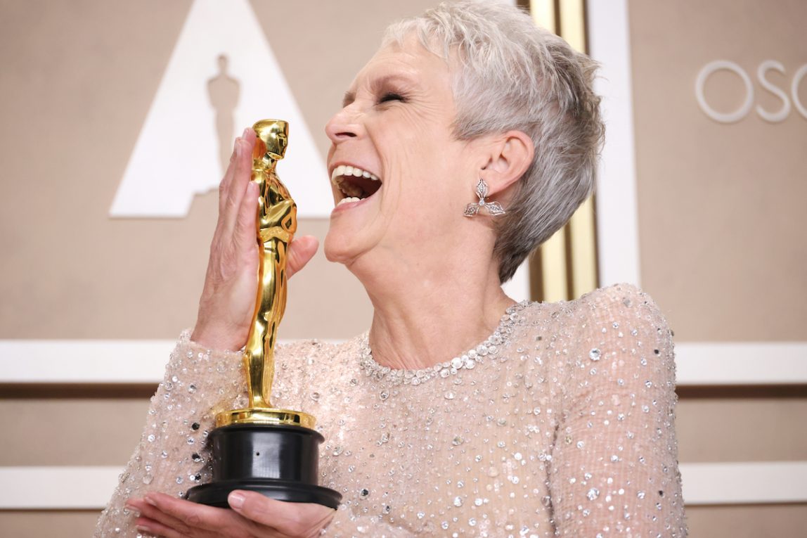 Jamie Lee Curtis con l'Oscar