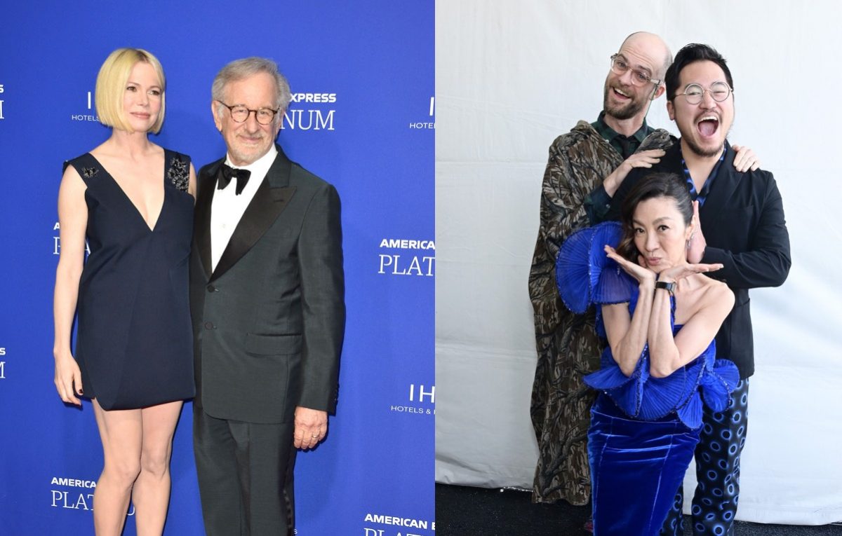 Michelle Williams e Steven Spielberg; Daniel Scheinert, Michelle Yeoh e Daniel Kwan