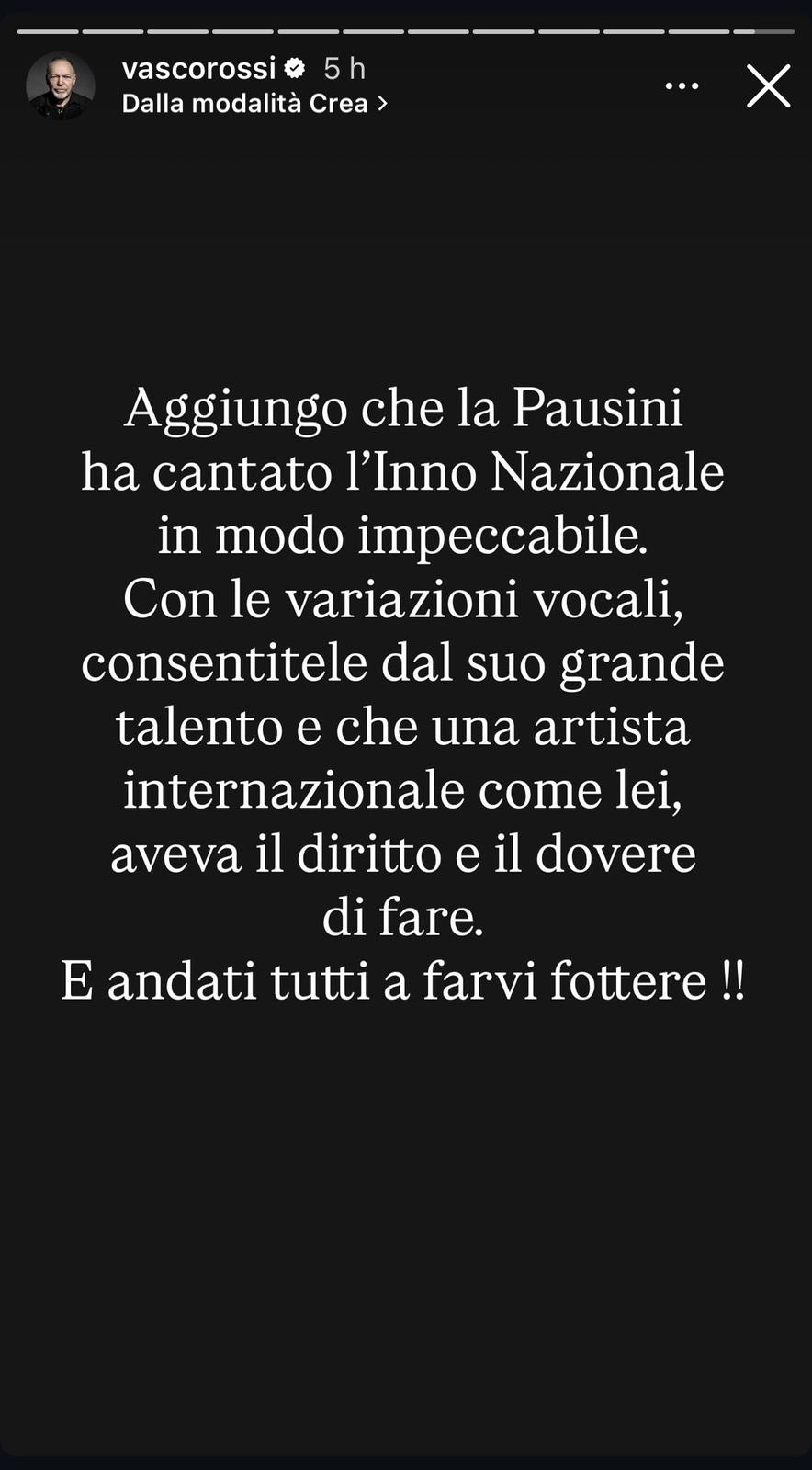 Vasco Rossi difende Laura Pausini