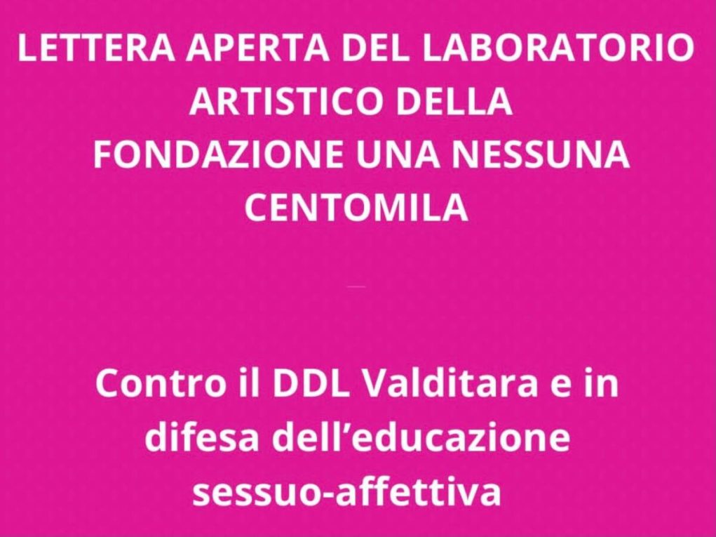 La lettera aperta della Fondazione Una Nessuna Centomila. Foto: post Instagram